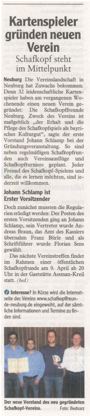 Zeitungsartikel der Neuburger Rundschau (02.04.2011)