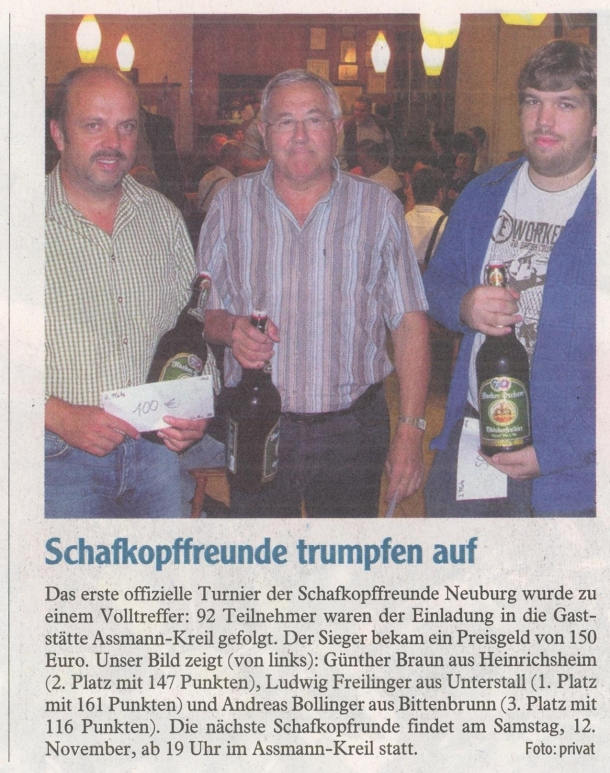 Zeitungsartikel der Neuburger Rundschau (21.10.2011)