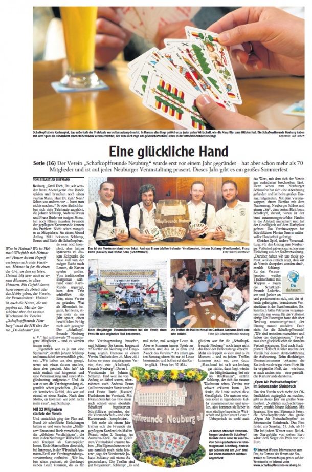 Zeitungsartikel der Neuburger Rundschau (16.06.2012)