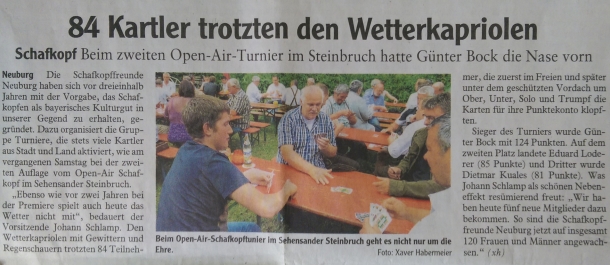 Zeitungsartikel der Neuburger Rundschau (05.08.2014)